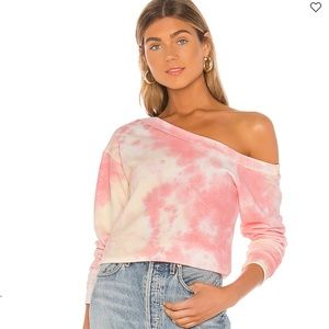 one shoulder tie dye top